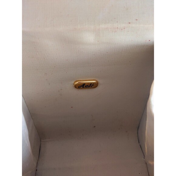 Vintage 80s Ande Hard Shell Red embossed snakeskin leather crossbody clutch bag - Picture 10 of 12